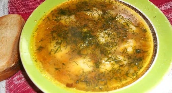 Суп с острыми галушками
