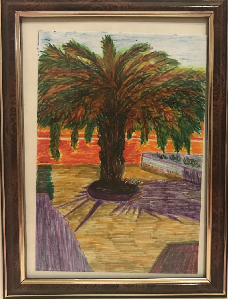 Пальма (рисунок фломастерами)